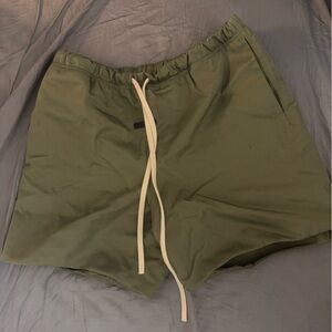 Fear of God Essentials Olive Green Drawstring Shorts